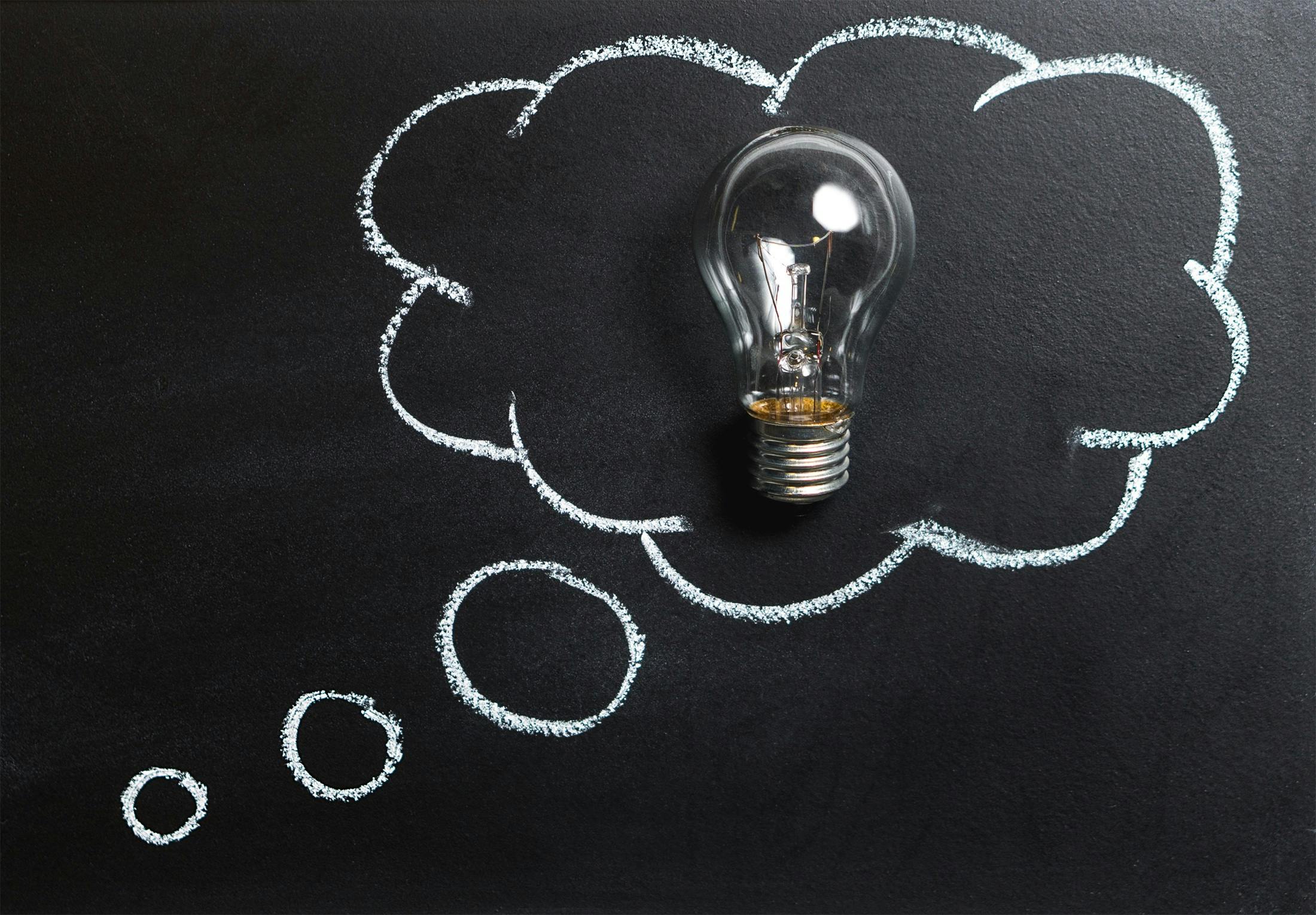 An idea image drawn on a board
